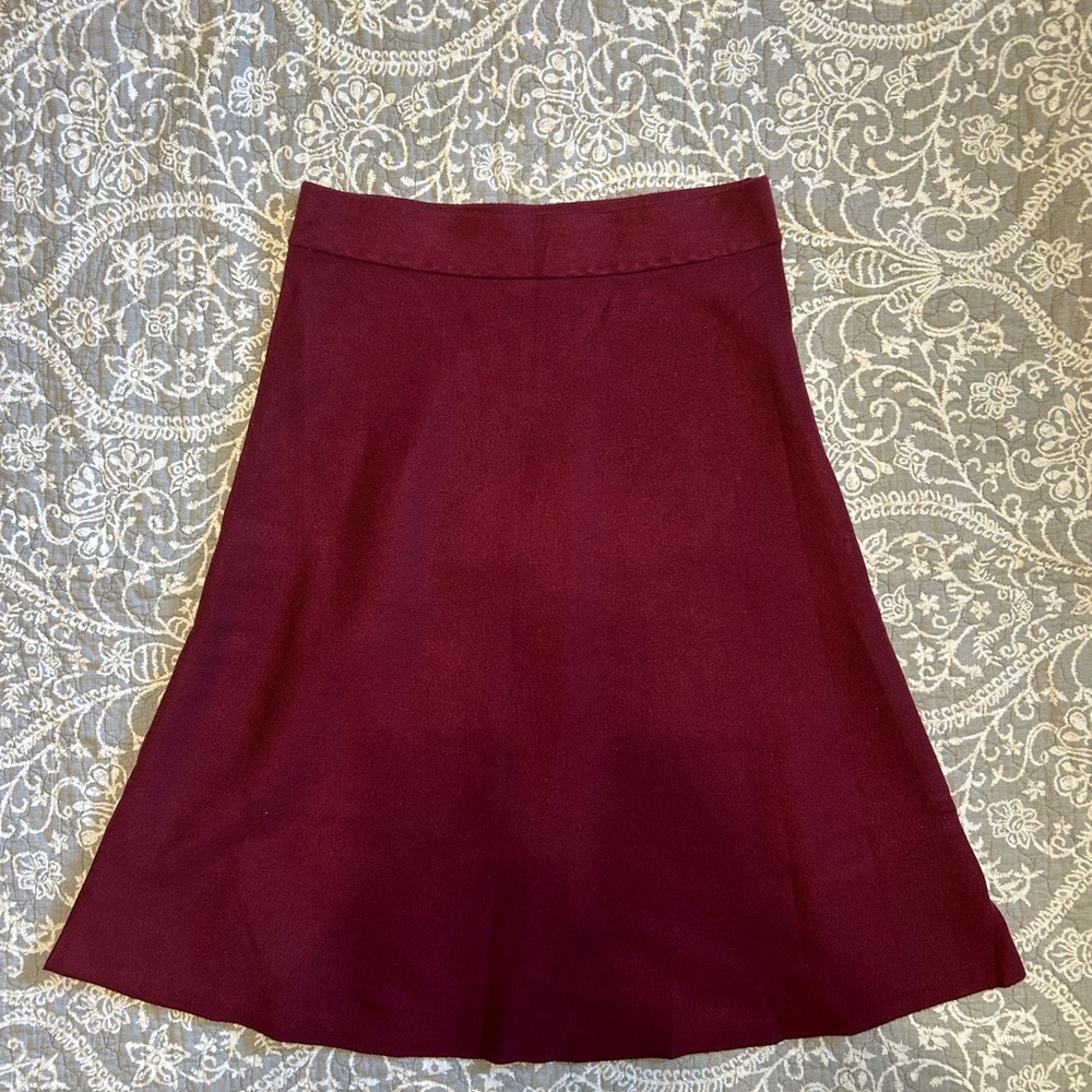 Elegant Burgundy A-Line Skirt